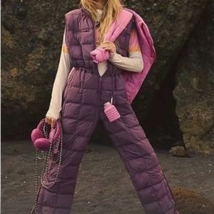 Free People Pippa Packable Puffer Suit Size large purple